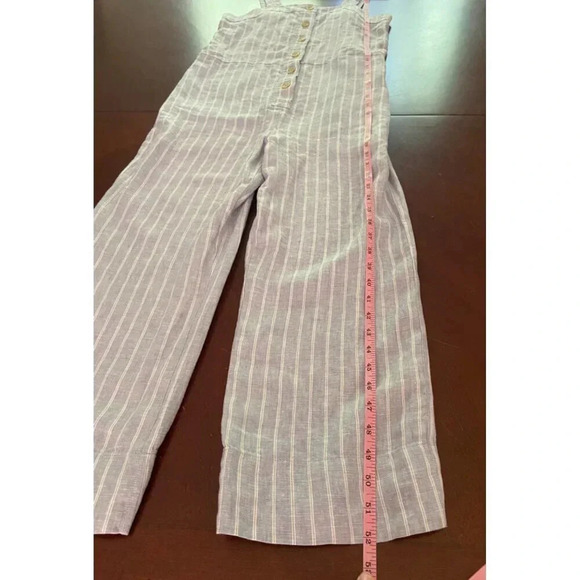 Everlane NWT Blue & White Striped Linen Jumpsuit WITHOUT BELT Size 0 - Picture 9 of 13